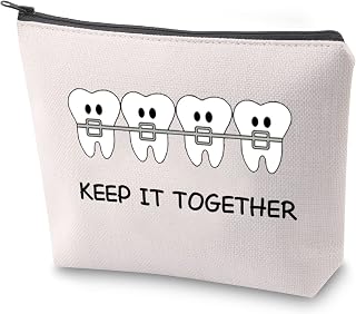 ZJXHPO Orthodontist Survival Kit Orthodontist Appreciation Gift Keep It Together Makeup Bag with Zipper Dentist Orthodontist Gift (C-Keep It Together)
