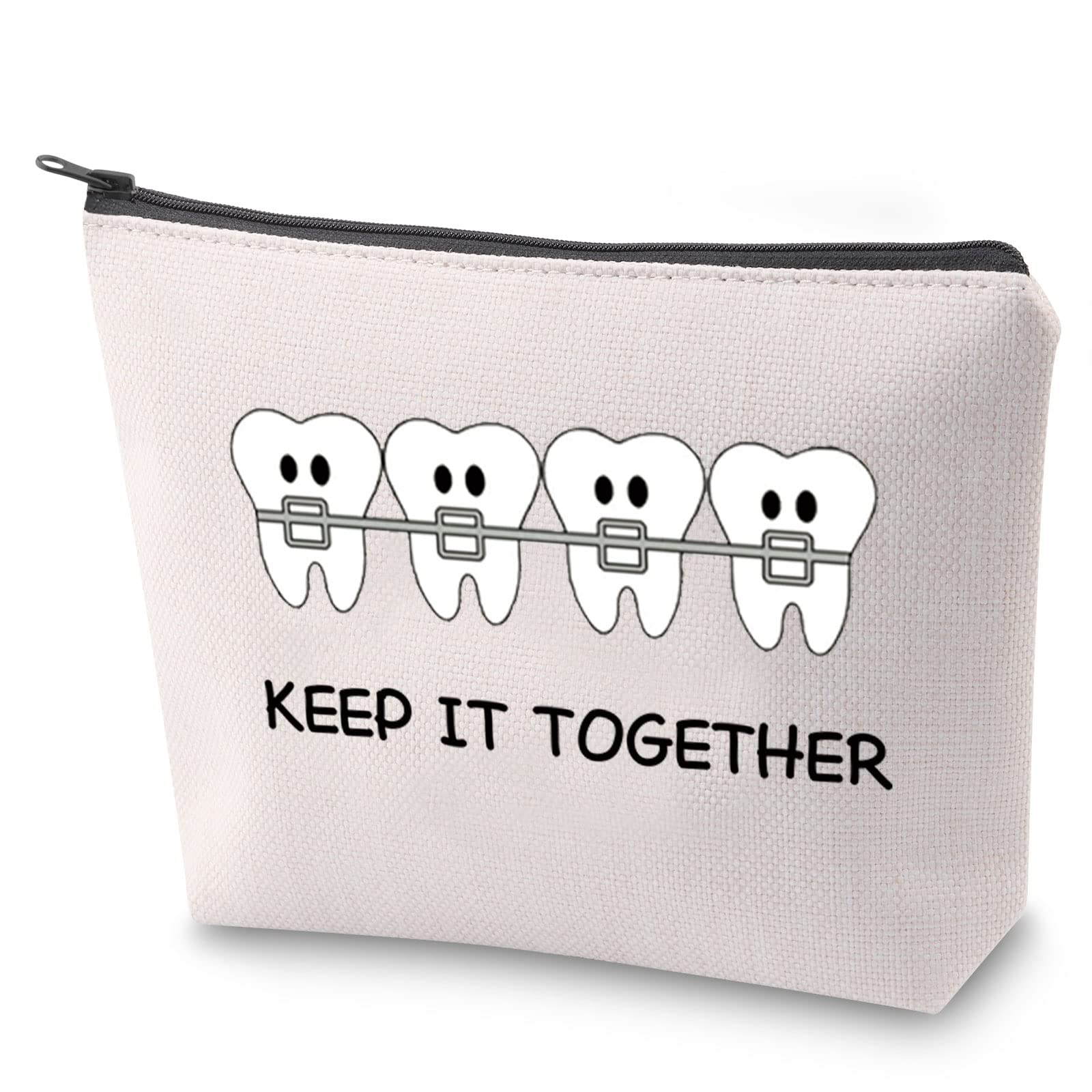 ZJXHPO Orthodontist Survival Kit Orthodontist Appreciation Gift Keep It Together Makeup Bag With Zipper Dentist Orthodontist Gift (Keep It Together)