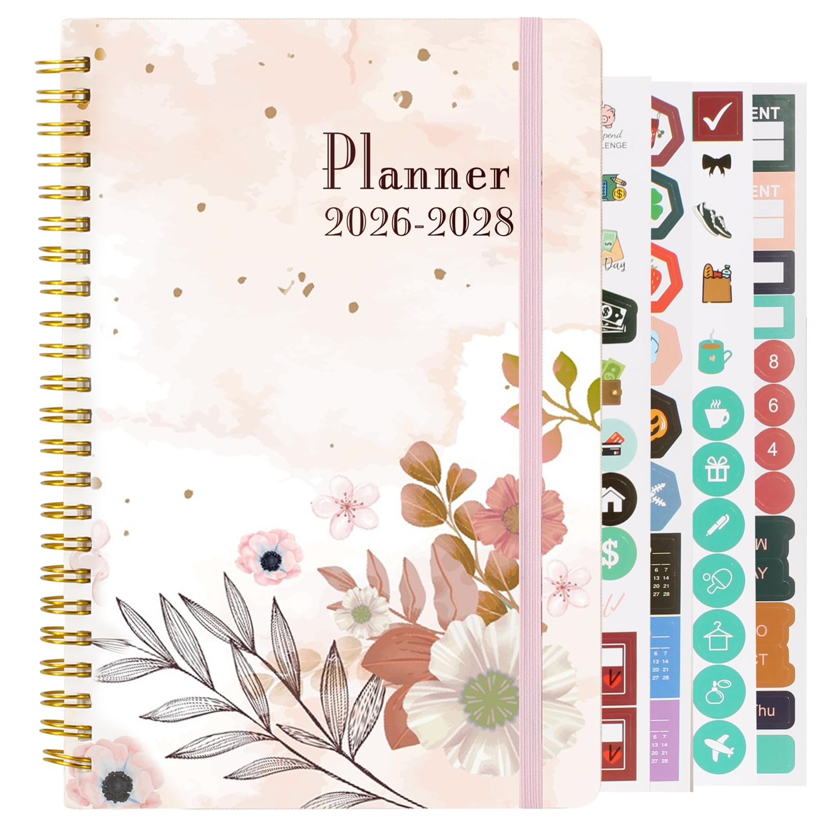 Spardar 2025-2027 Monthly Planner/Calendar - 3 Year Monthly Planner, 6.3" × 8.4", Monthly Calendar with Happy Planner Accessories, Spiral Bound, Office Home School Supplies for Women & Men