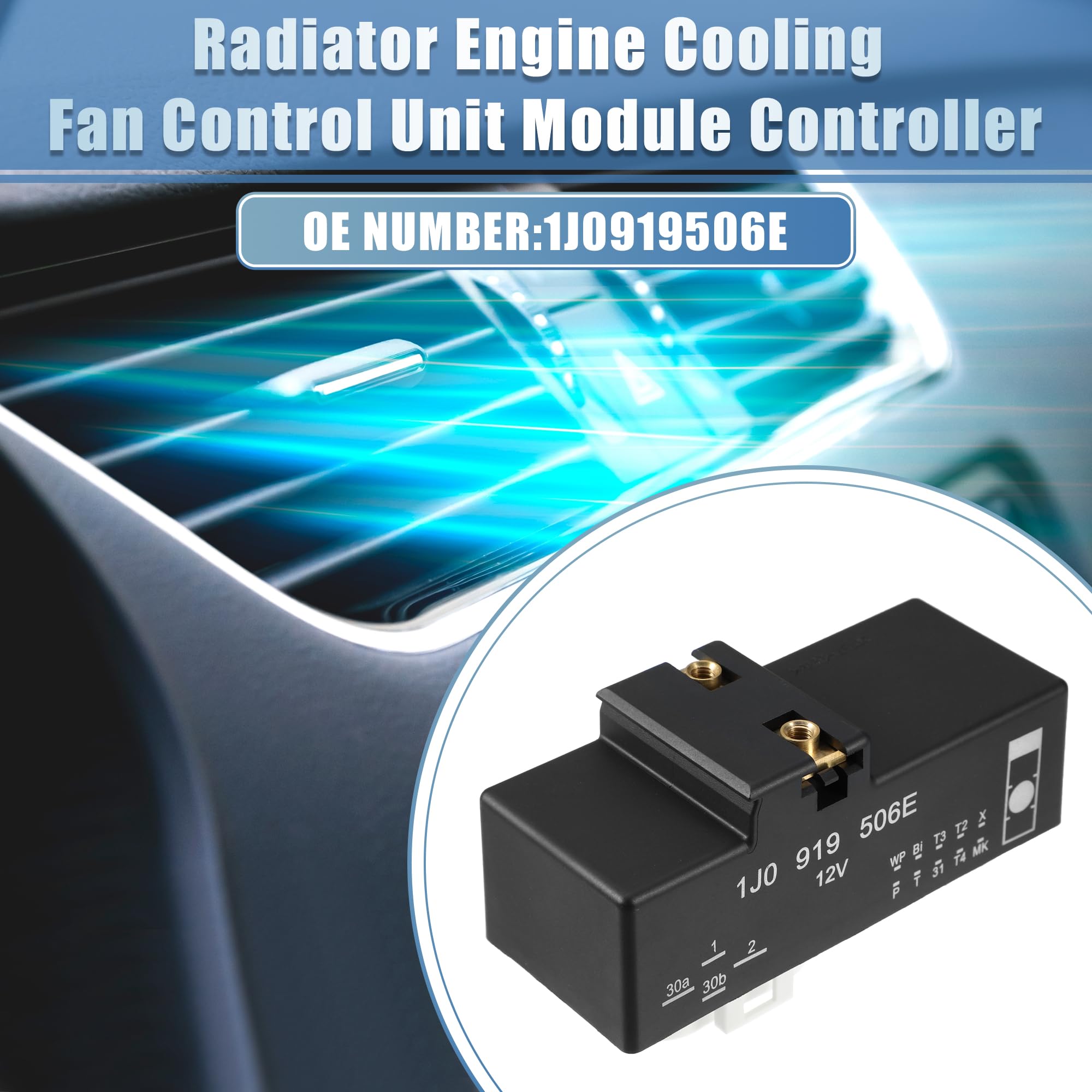 A ABSOPRO Módulo De Control Del Ventilador Del Radiador Apto Para No.1J0919506E - 1 Unidad