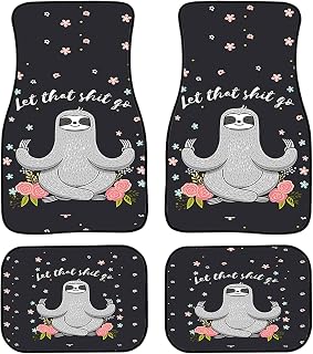 Renewold Alfombra de goma antideslizante para coche, diseño floral, color rosa