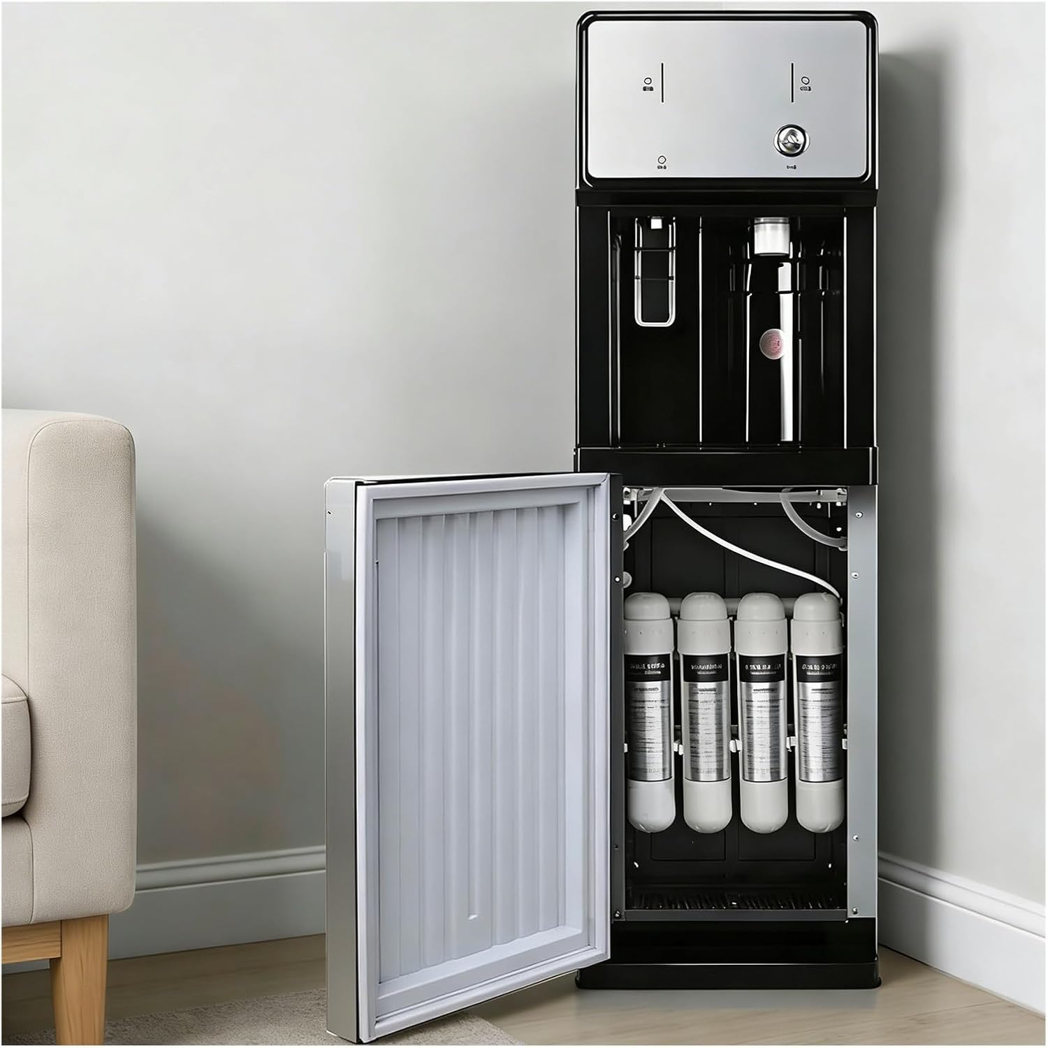 Filters Water Cooler, Freestanding Instant Hot Water Dispenser 3 Temperature Settings for Home and Small Business