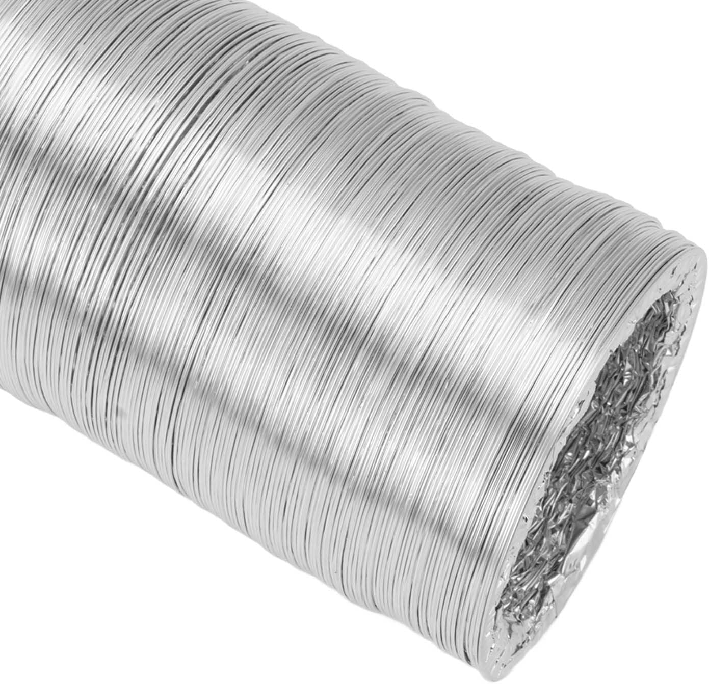4 Inch Flexible Aluminum Foil Vent Hose Leak Proof Ducting for HVAC Systems with 4 Layer for Dryer Ventilation (10m / 32.8ft), Gray, Qcwwyfvgkhtz9gi-12