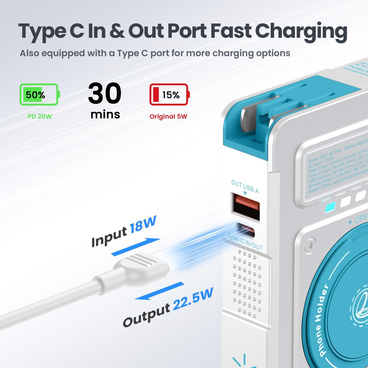 for Magsafe Battery Pack 10000mAh,5-in-1 Magnetic Portable Charger with Wall Plug, Wireless Power Bank for Apple Watch,22.5W Fast Charging PowerBank for iPhone 17 Pro Max/16/15/14/13/12 Mini