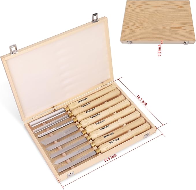 Juego de 8 Formones para Torno de Madera HURRICANE M2 HSS miniatura 2