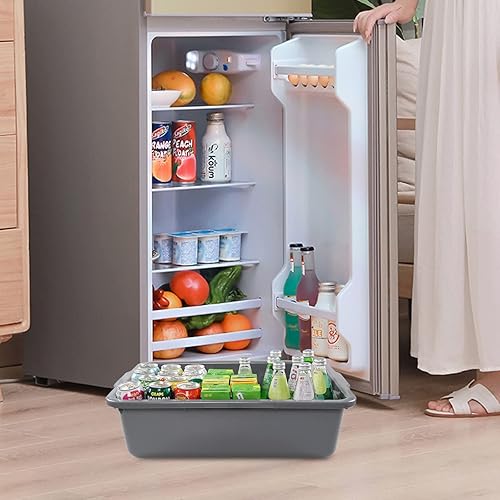 Miniatura 5 de Bandejas grandes de plástico de 32 litros, caja de bañera de autobús comercial, juego de 4, gris