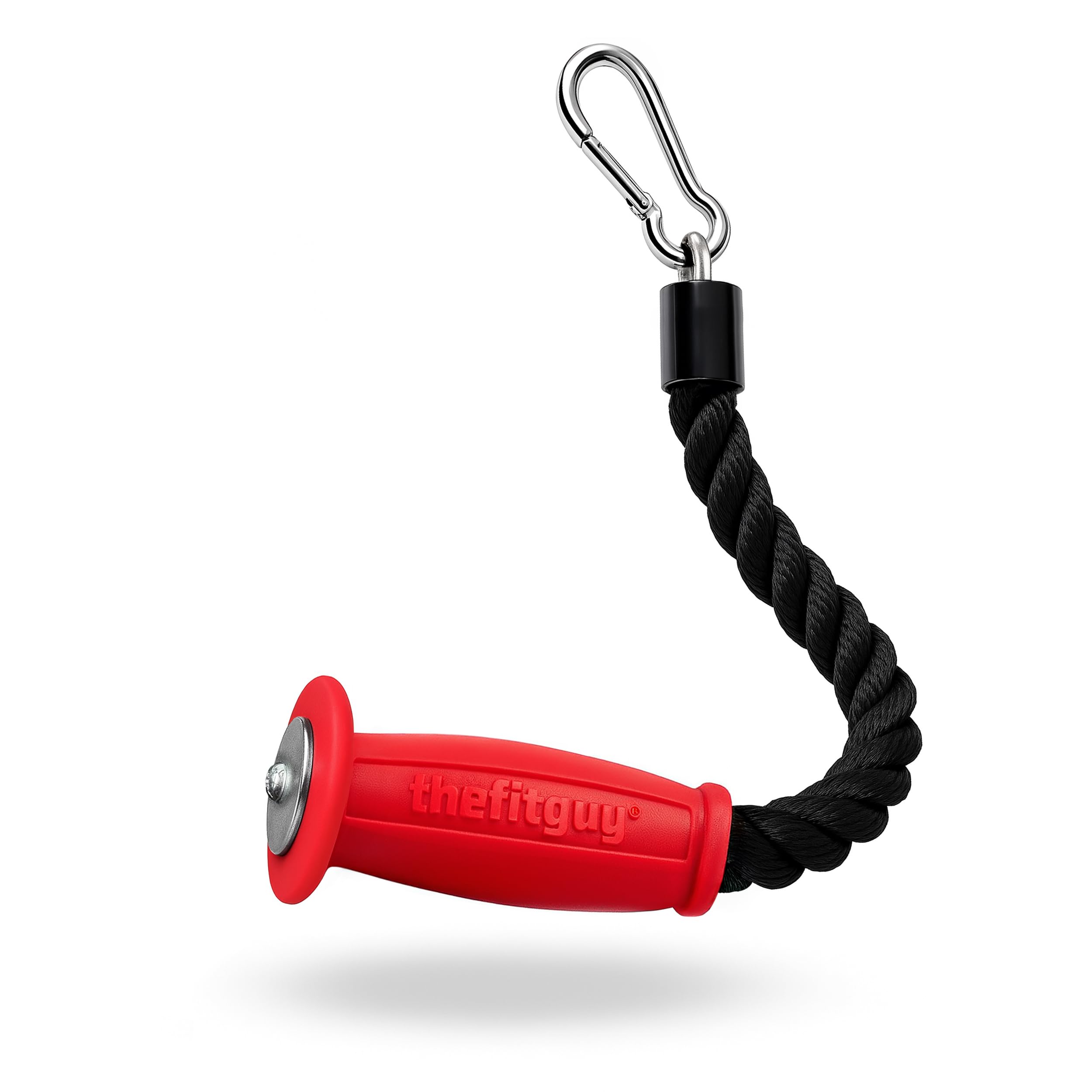 Ergonomic Grip Single Tricep Rope Cable Attachment, 16.5” Length, Comfort Nonslip, Reducing Wrist Pressure & Rubs, Easy to Clean, Gym Pull Machine Accessory for Cable Machines and Smart Gyms