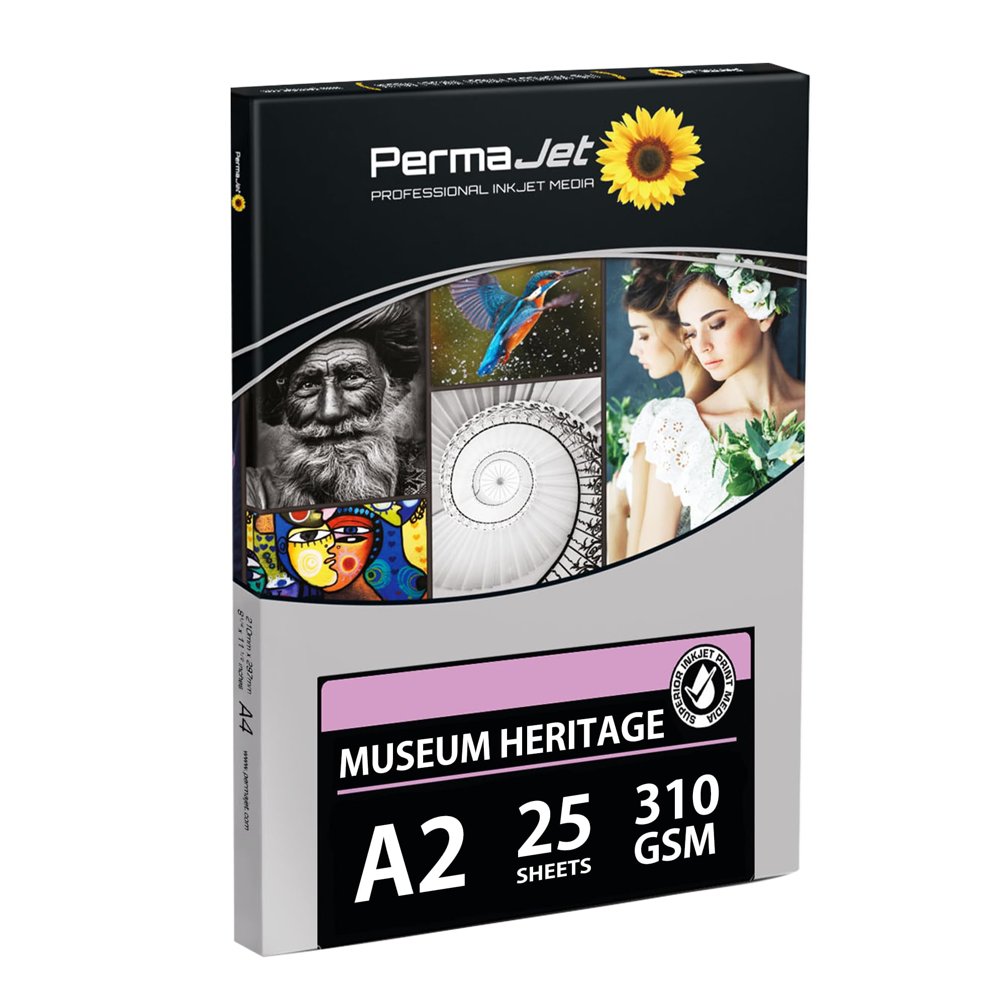 PermaJet Museum Heritage 310gsm | A2 25 Sheets | Inkjet Textured Matt Fine Art Photo Paper