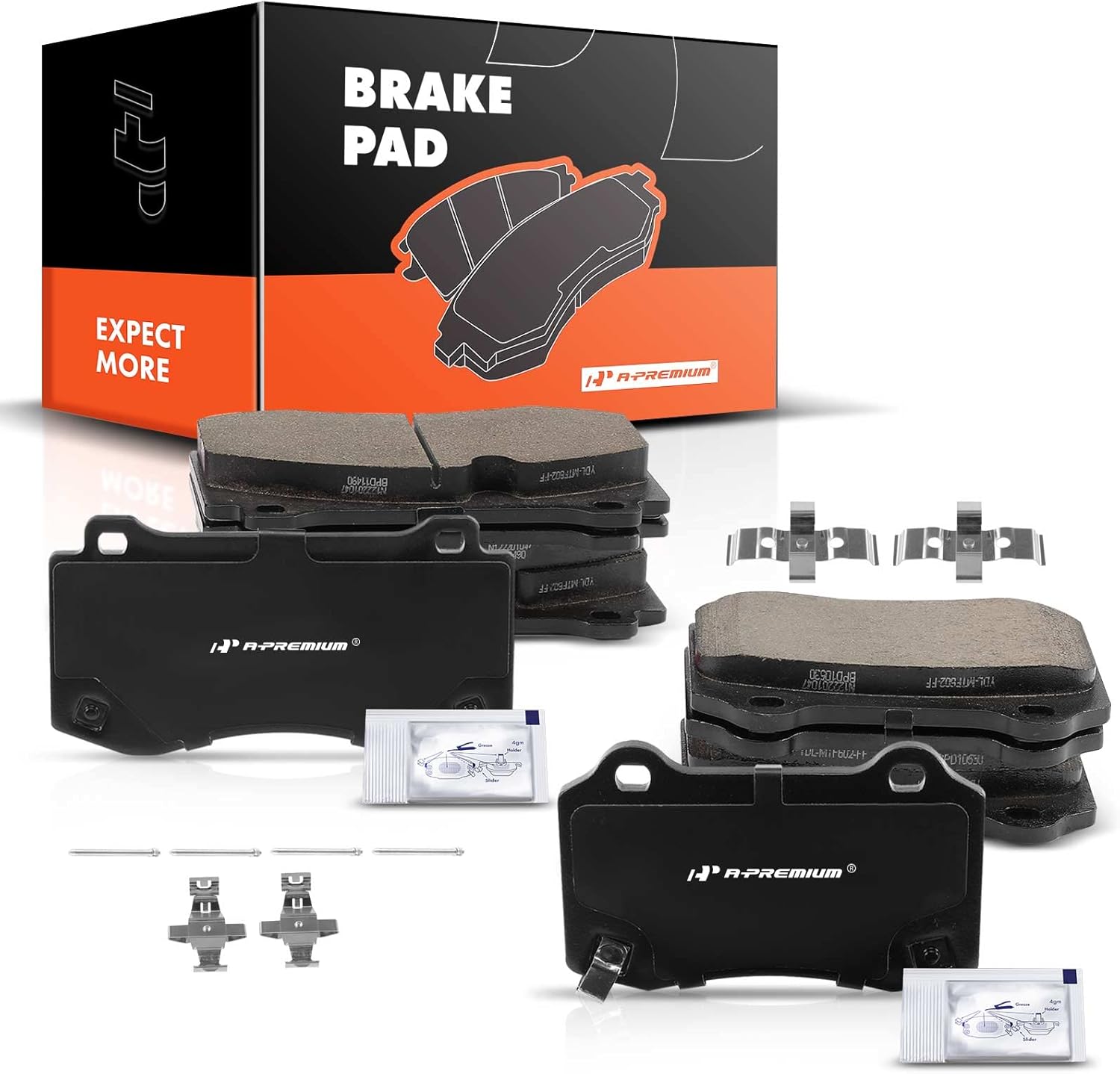 A-Premium Front and Rear Ceramic Brake Pads Set Compatible with Jeep Grand Cherokee 2006-2010 & Dodge Charger 2006-2013/2016-2019, Challenger 2008-2018, Magnum 2006-2008 & Chrysler 300 2005-2010