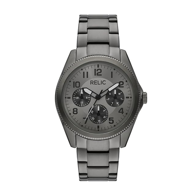 RELIC by Fossil Mens Chris Multifunction Gunmetal Stainless Steel Watch Model ZR16051