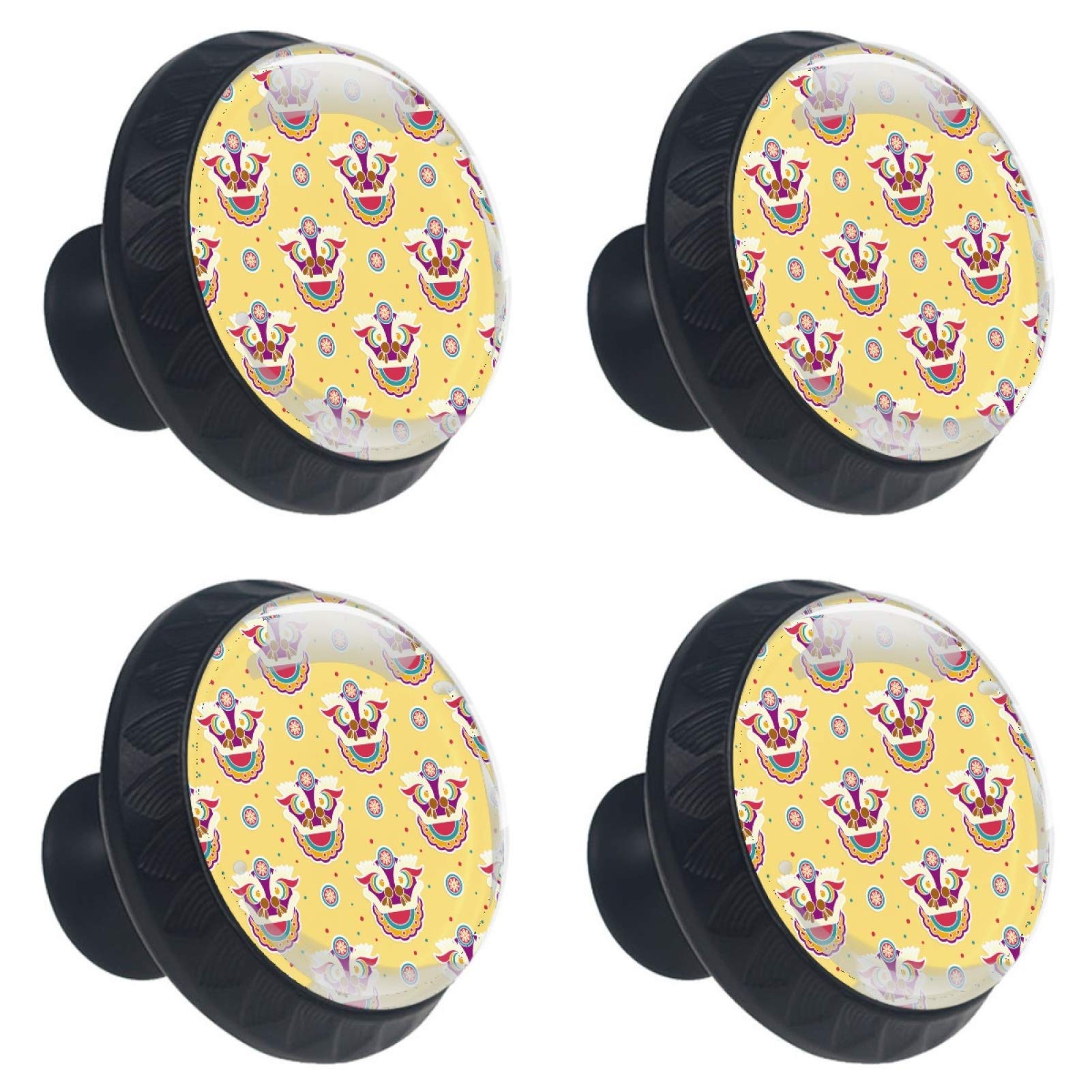 Boutons de tiroir en cristal de 30 mm de qualité supérieure avec motif lion