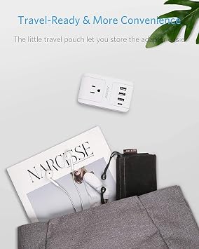 BESTEK International Travel Adapter with USB-C 30W, 3000W Travel Adapter for Hair Dryer, Curling Iron USB Travel Wall Charger with Worldwide Wall Plugs for US, EU, (Not a Converter)