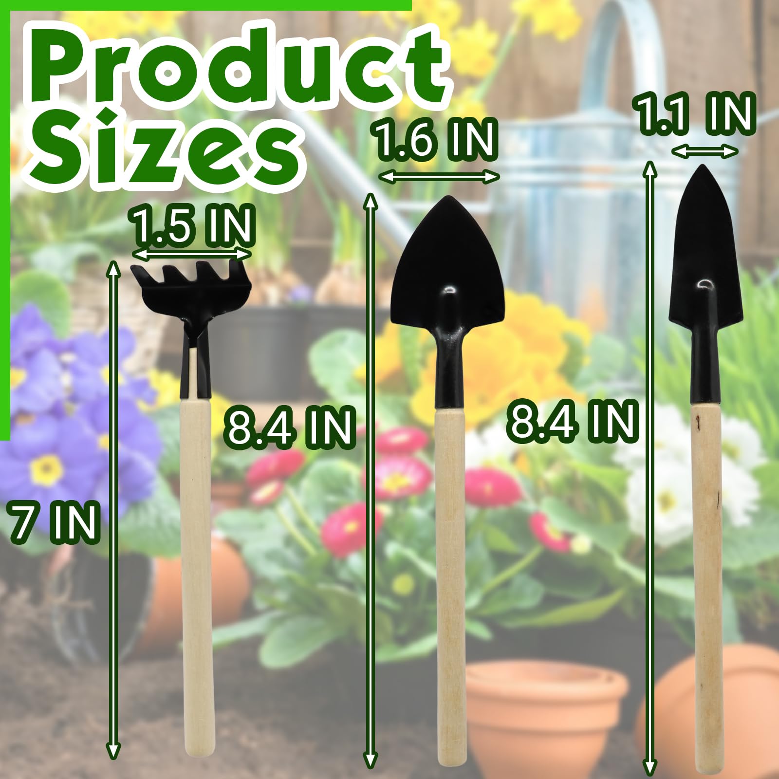 Set di 6 mini attrezzi da giardinaggio portatili da giardino