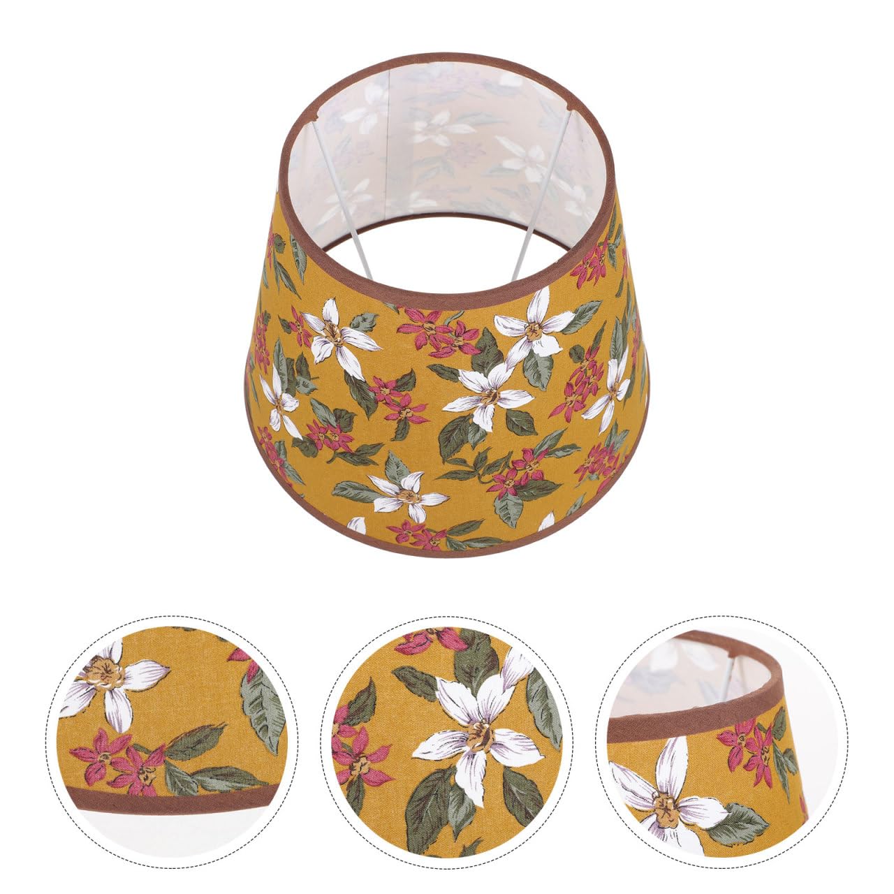 HOMSFOU Pantalla de tela para lámpara de, pantalla de granja, lámpara interior, iluminación de pared, pantalla de mesa, pantalla retro, pantalla de 70 años