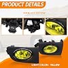 Kit de reemplazo de faros antiniebla delanteros con interruptor y cableado para Honda Civic 2001 2002 2003 (lente amarillo) 7