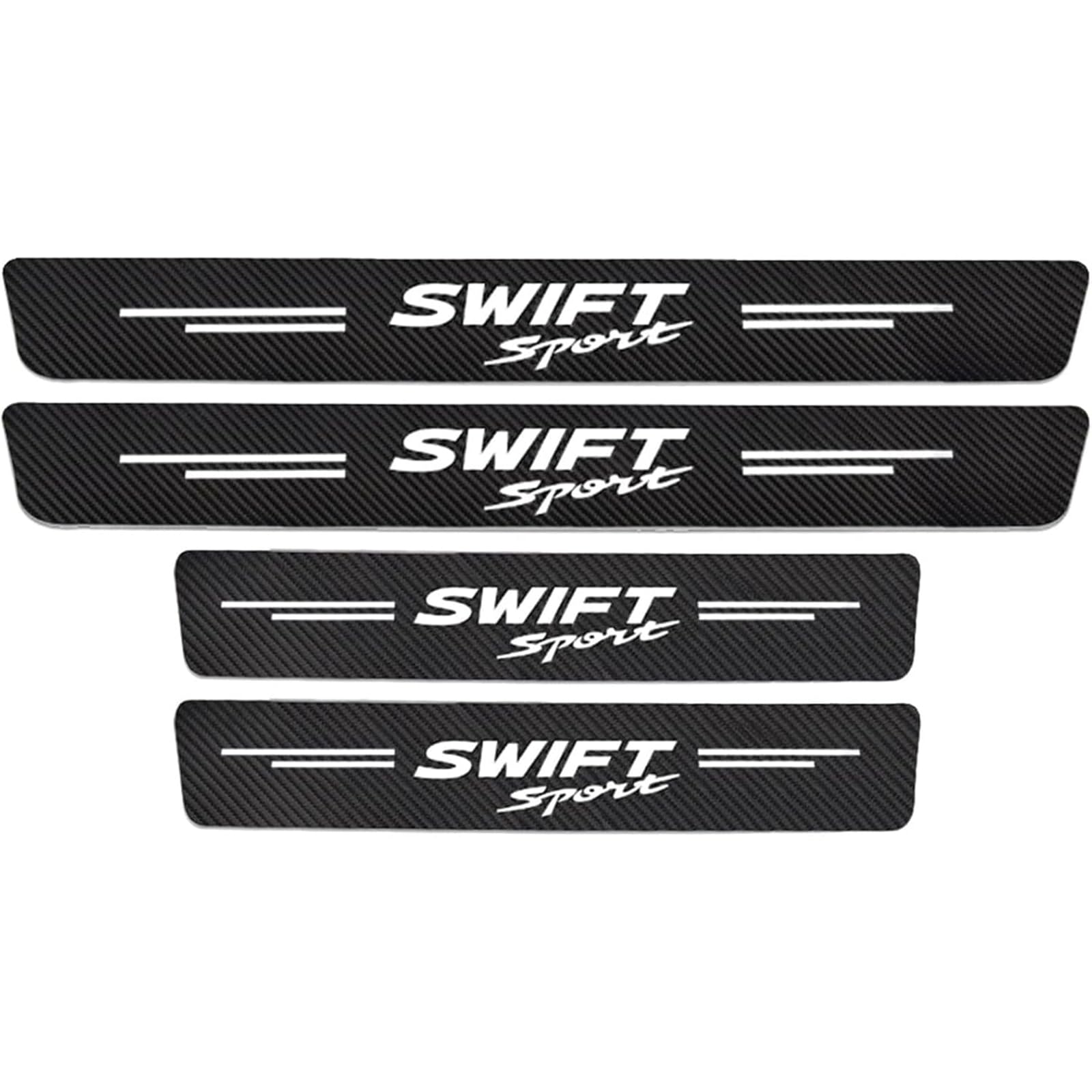 KAFMZEP Car Door Sill Protector for Suzuki Swift Sport 4PCS Car Door Sill Scuff Plate Carbon Fiber Stickers Accessories,White