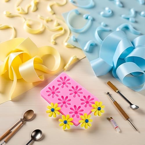 Miniatura 3 de Moldes de silicona de margarita y crisantemo, formas de flores multiusos para decoración de pasteles, fabricación de chocolate y manualidades de