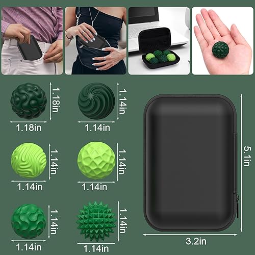 Miniatura 90 de BUSOHA Bolas de silicona para la ansiedad, paquete de 4 juguetes para adultos, juguetes sensoriales para adultos, adolescentes, regalos para calmar