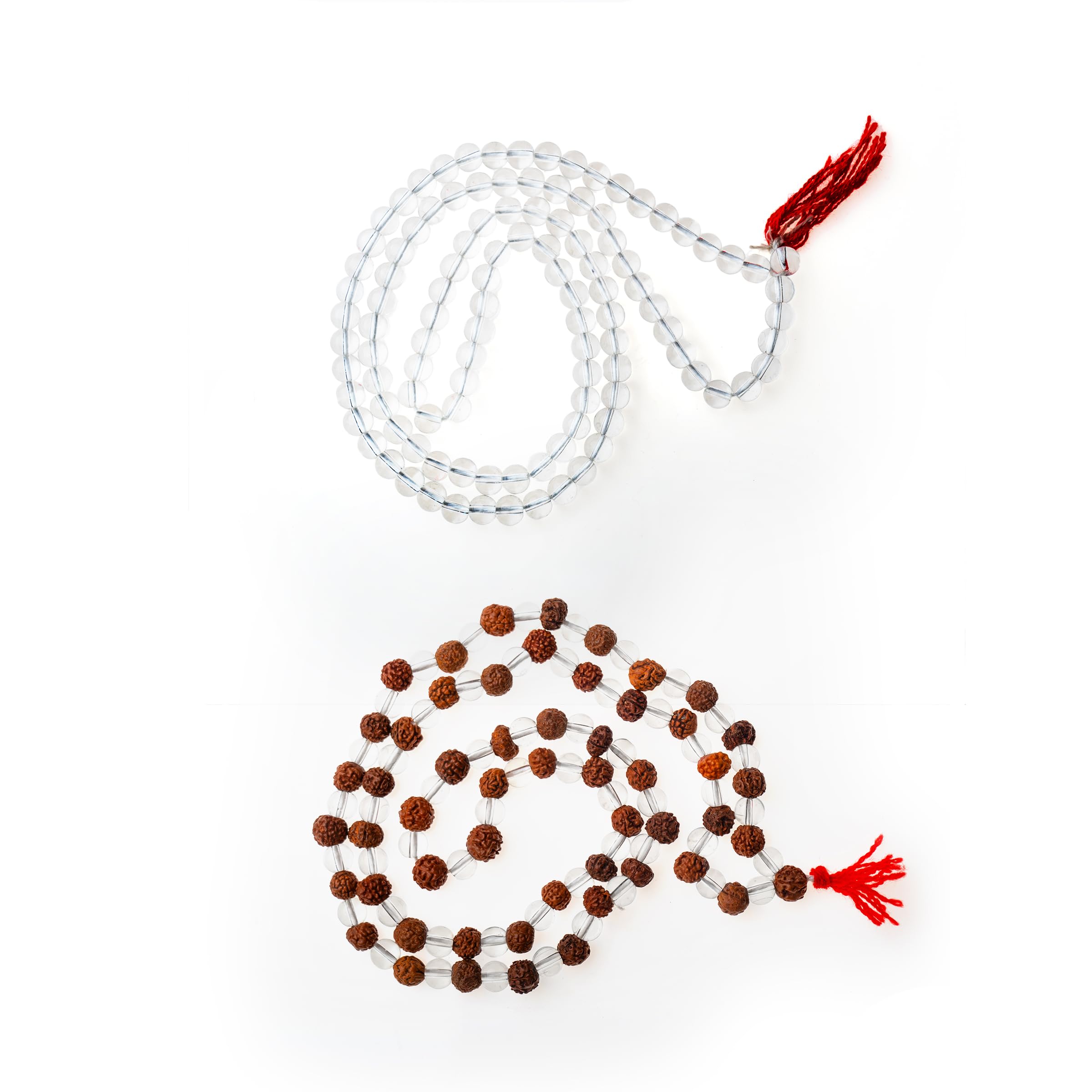 Mala 108 perles en cristal : lot de 2 japamala traditionnels pour méditation et prière bouddhiste