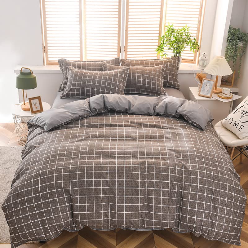 King Size Bed Sheet 4pcs Bedding Set, Skin Friendly 1x Quilt Cover 200cm*230cm, 1x Bed Sheet 230cm*230cm, 2 x Pillowcase 48cm*72cm (Pixel Pop)