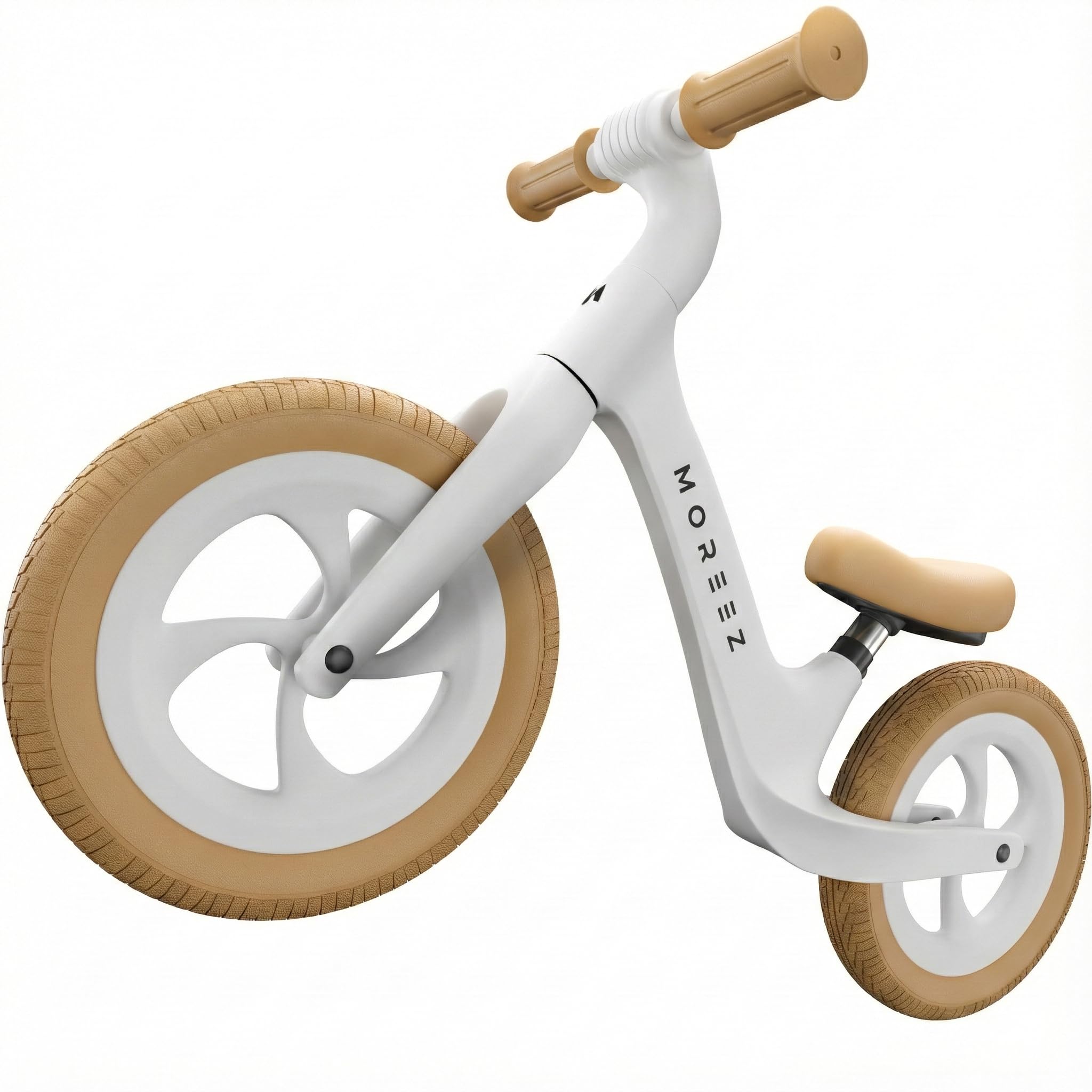 MOREEZ Bicicletta da 2 anni [2-5 anni] ultraleggera per bambini con protezione anticaduta, seduta ergonomica, ruote da 50 kg, poggiapiedi antiscivolo, altezza regolabile