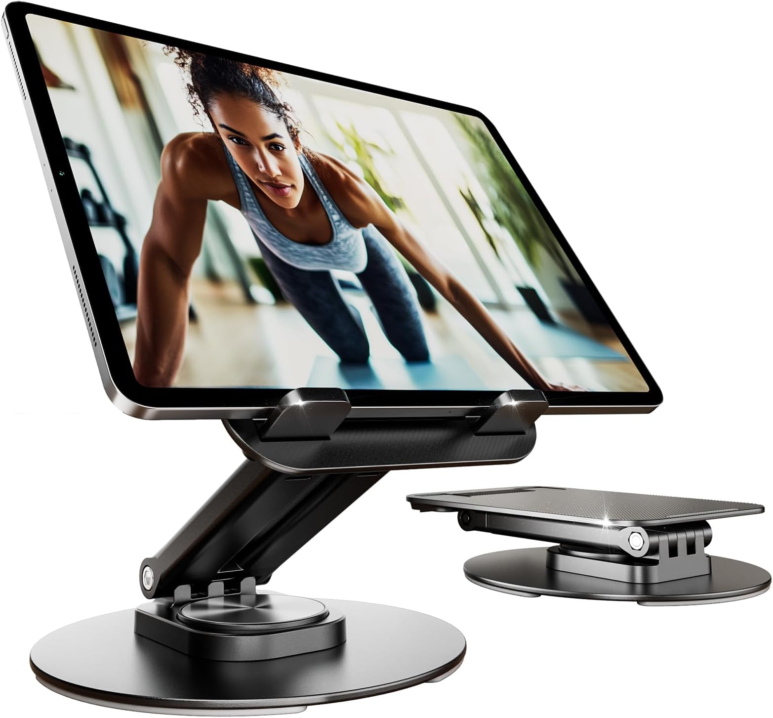 Adjustable Phone/Tablet Stand - Klearlook [2026 Upgraded] Foldable Tablet&Phone Holder| 360° Rotation iPad Holder Dock Stand Compatible iPad Pro 12.9/11/10.2/9.7/Air/Mini, other 4-13" Tablet&Phones