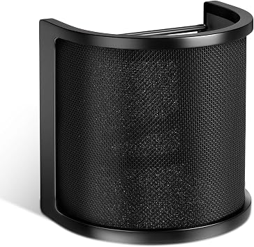 Microphone Pop Filter for HyperX Windscreen Cover Mic Shield Mask Triple Layer U-Shaped Microphone WindShield for Vocal Recording Streaming Dubbing Singing Compatible with HyperX QuadCast 2 USB Mic