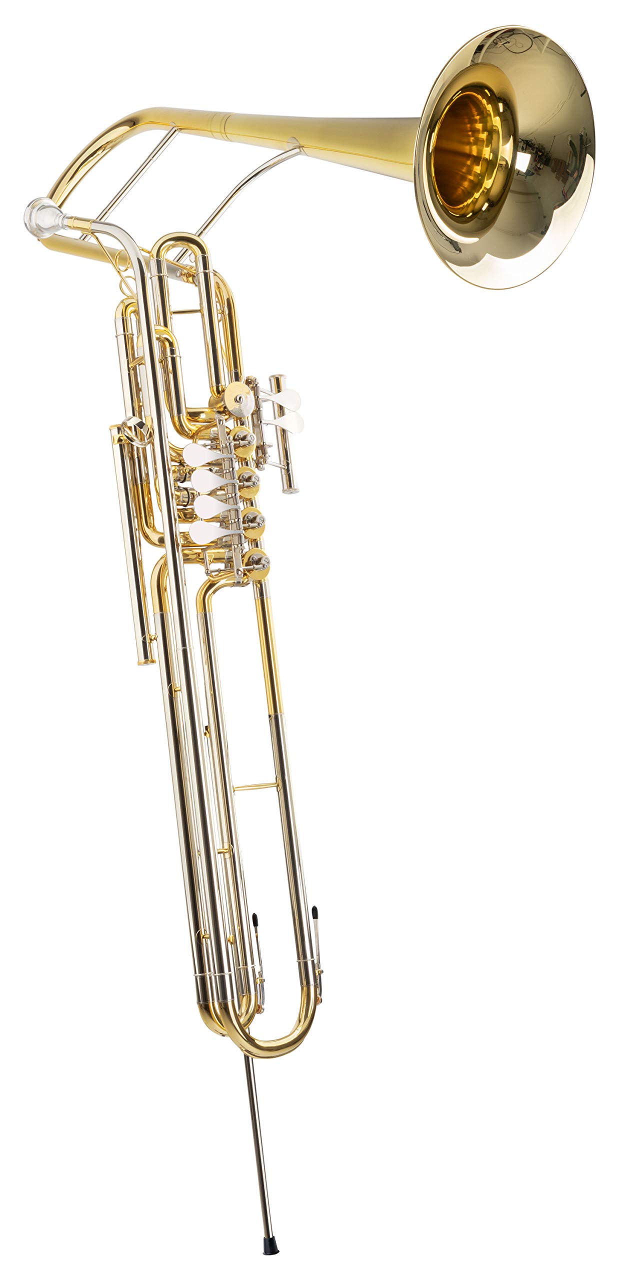 FC-18/5L Cimbasso - Lackiertes Cimbasso in F - 4+1 Drehventile und Trigger am zweiten Zug - Aus Messing - Schallstück-Ø: 286 mm - Bohrung: 18,40 mm - Inklusive Leichtkoffer