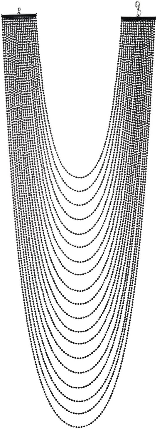 COOLSTEELANDBEYOND Long Statement Necklace Waterfall Multi-Strand Ball Chains Pendant, Dress Prom Party