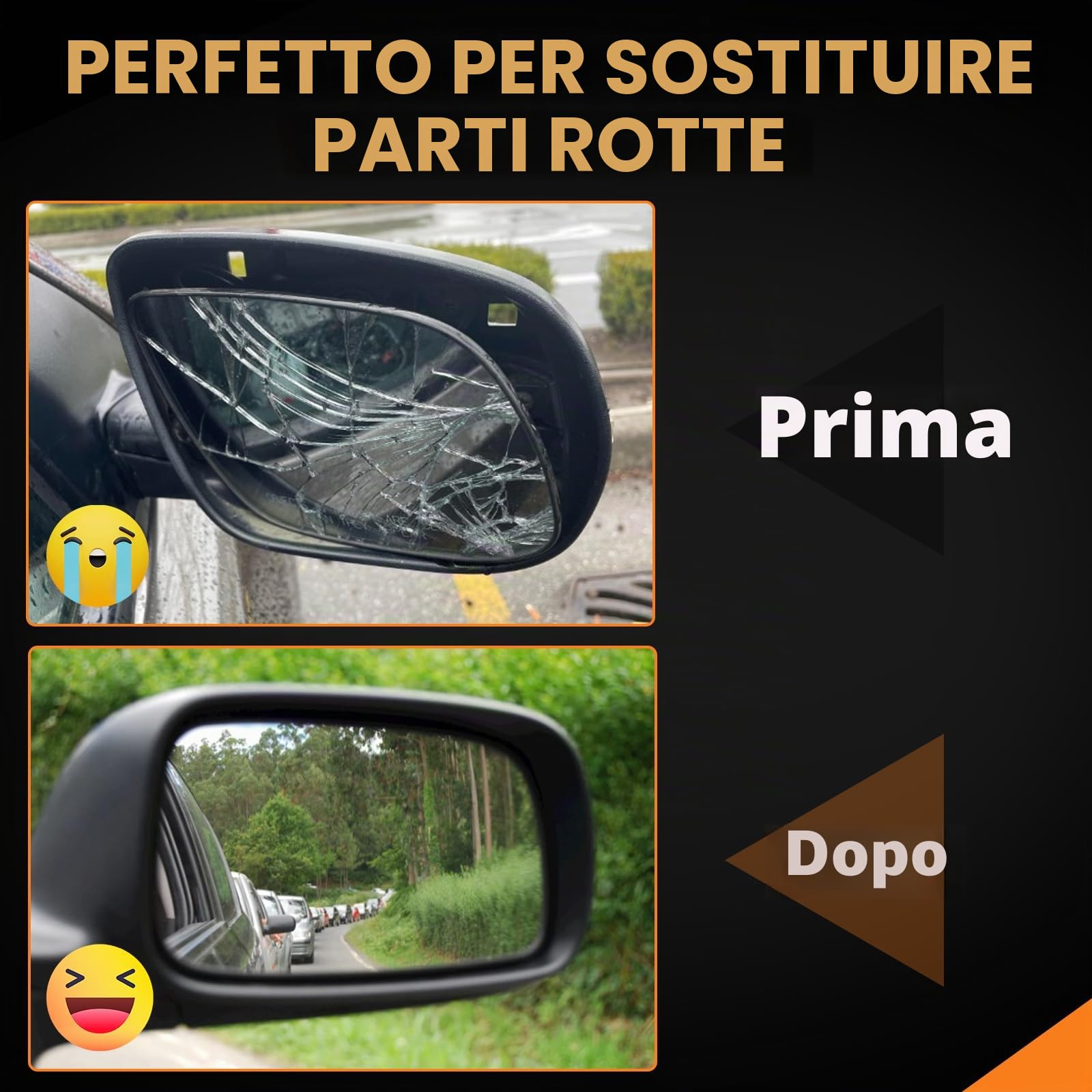 Specchietto retrovisore esterno destro di ricambio per VW T5 Transporter 2010-2014 elettrico Kit completo con vetro