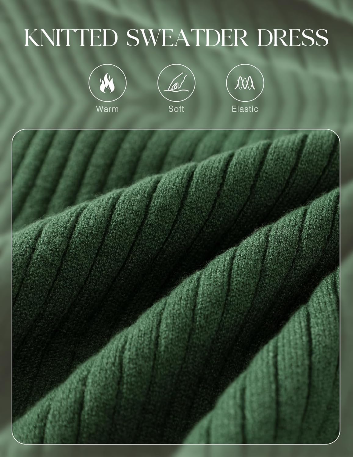 Bbonlinedress Women Long Sleeve Knit Sweater Dress Bodycon Mini Casual Pullover Ribbed Sweater Ruffle V-Neck Fall Dress - Image 5