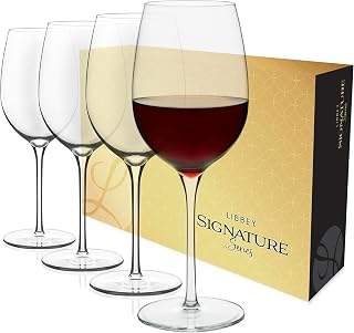 Libbey Signature Kentfield 16oz All-Purpose Wine Glasses Set of 4 - Elegant Stemmed Glasses for Red & White Wine, Gift Boxed