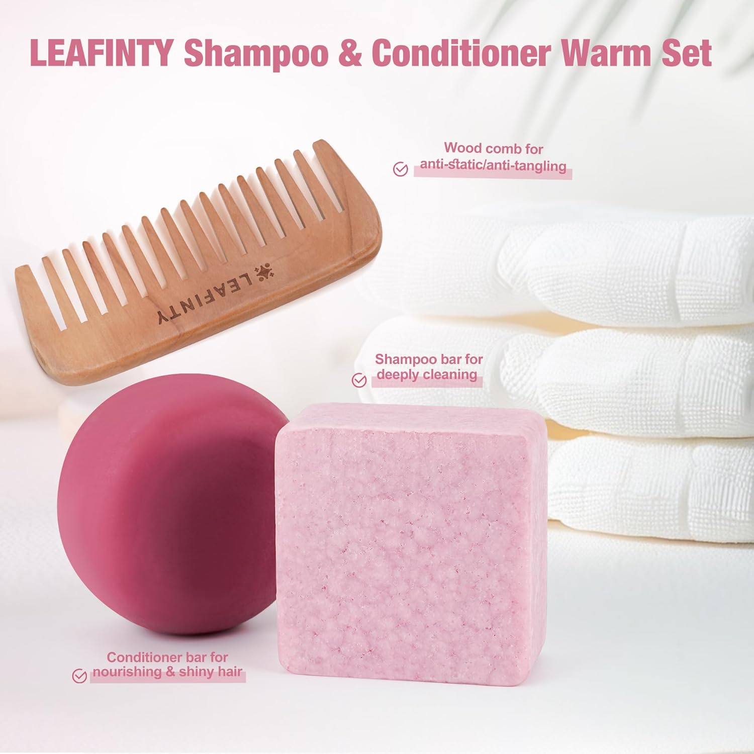 Leafinty Shampoo and Conditioner Set| Shampoo Bar | Bar Shampoo and Conditioner for Curly, Wavy & Kinky Hair | Vegan & Zero Waste| Eco-Friendly 6.68oz (Lavanilla Scent) - Image 6