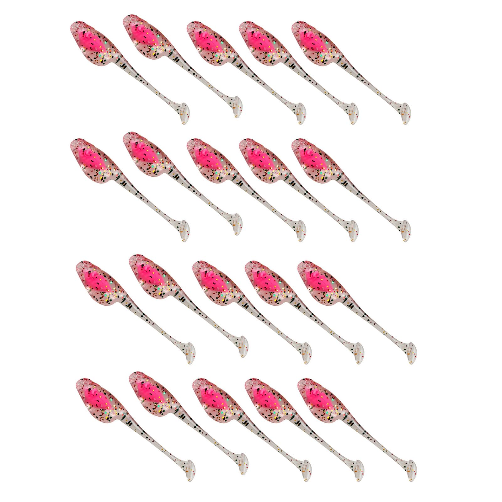 Xjdzineq 20Pcs Soft Fishing Lures 5cm 1.2g Artificial Baits Paddle Tail Swimbaits Lure for Trout T Tail Baits Lure