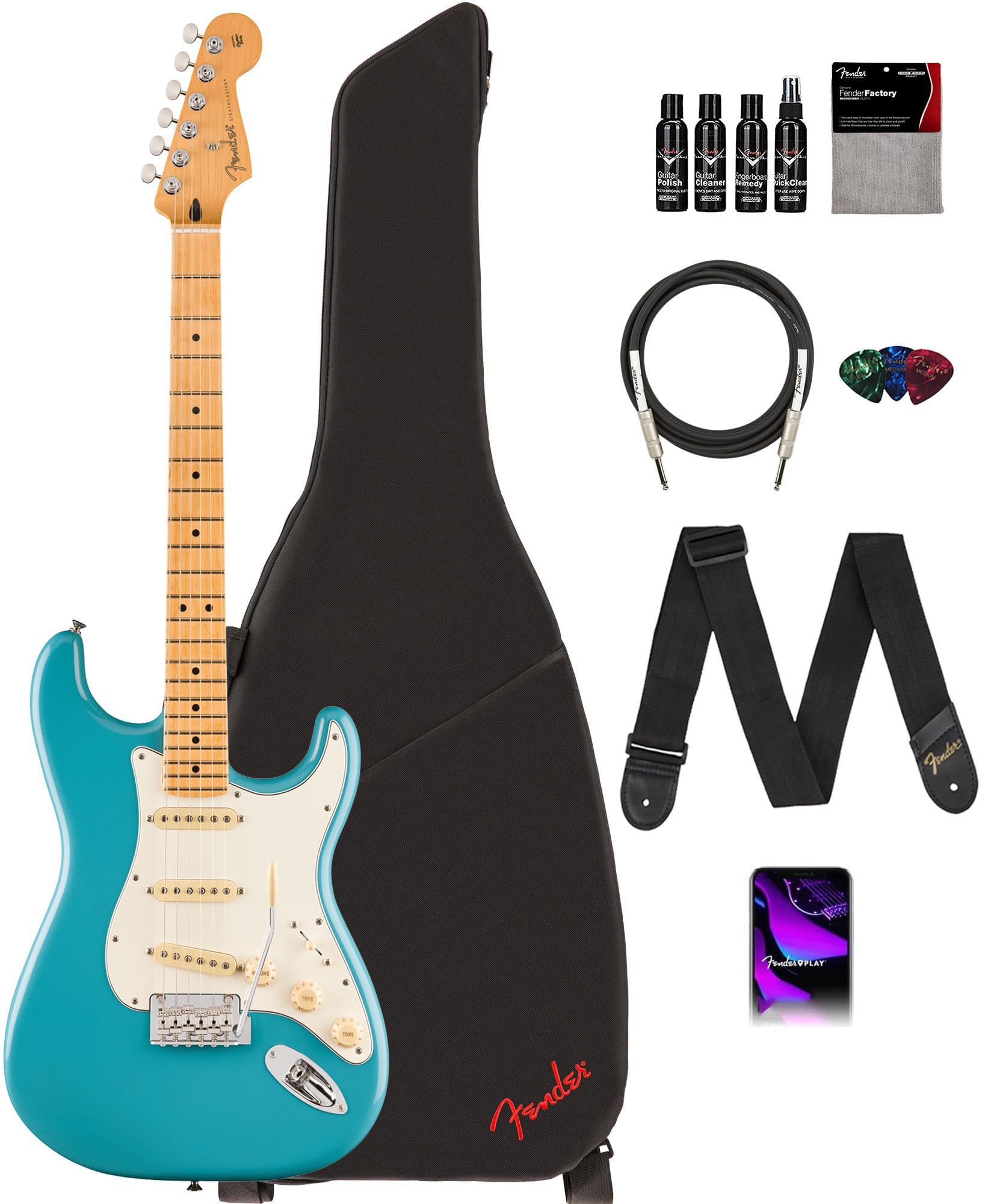 Fender Player II Stratocaster 【ギグバッグ付】 Amazon.com: Fender Player II Stratocaster - Aquatone Blue Bundle