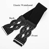 Vista 4 de GRACE KARIN Cinturones elásticos anchos para mujer, cinturón elástico vintage, cinturones retro de moda para vestidos