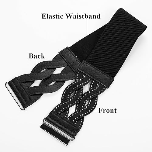 Miniatura 4 de GRACE KARIN Cinturones elásticos anchos para mujer, cinturón elástico vintage, cinturones retro de moda para vestidos