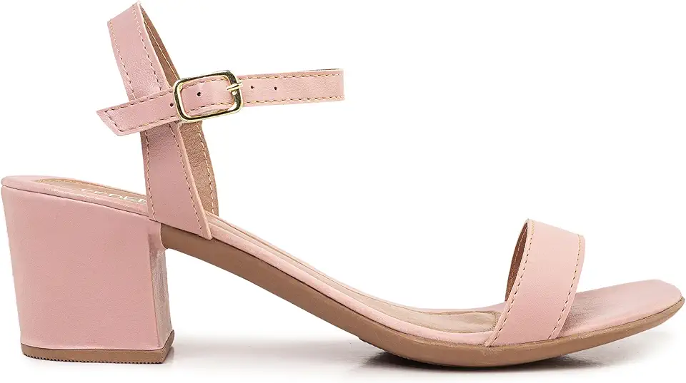 Sandália Feminina com Salto Bloco Baixo, Médio, 5 cm, Tira Fina, Nude Rosado, Branca, Preta, Macia Leve, Confortável