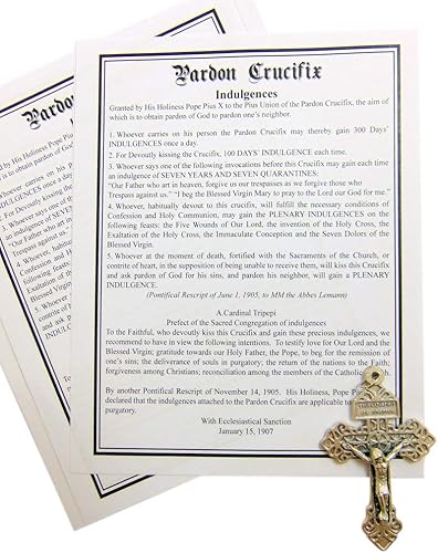 Miniatura 7 de Colgante de crucifijo de perdón con tarjeta de biografía, cruz de metal, lote de 5