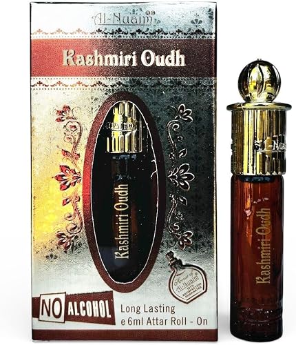 Al-Nuaim Kashmiri Oudh Attar Roll-On, No Alcohol, Long Lasting, 6ml