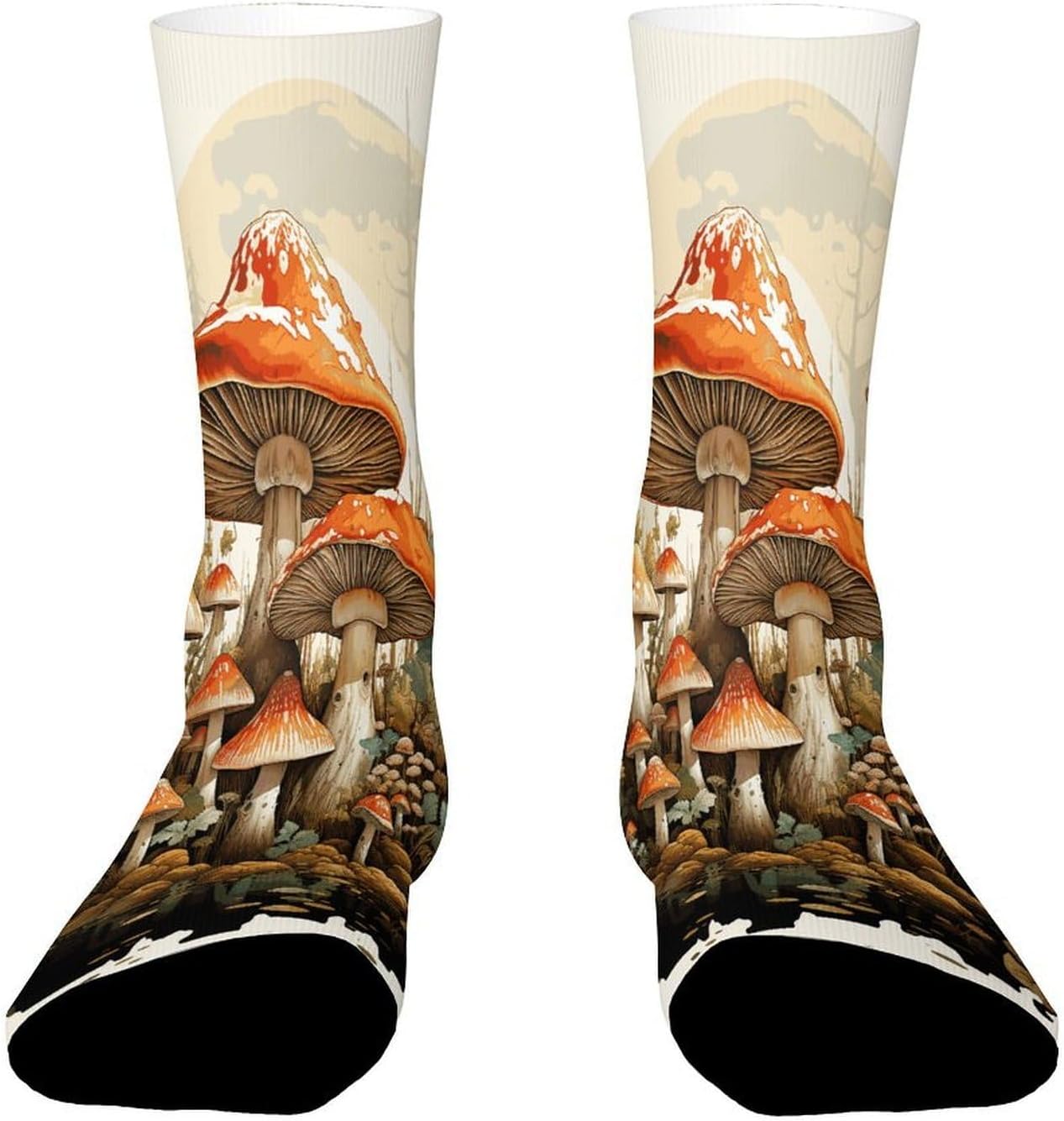 Giant Mushroom Crew Sock High Stocking Grippy Socks | Socks for Men & Women,Stockings-Long Thin Tube Sports, Breathable Soft Athletic for Nurses,Travel