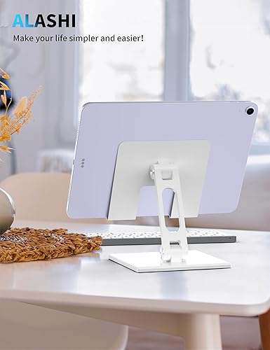 Miniatura 6 de ALASHI Soporte para tablet para escritorio, soporte estable para tableta con base de metal pesado y gruesa para tableta grande, múltiples ángulos