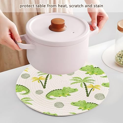 Miniatura 5 de Watercolor Crocodiles Trivet Set 3 Pcs Absorb Water Cooking Pad for Hot Pots and Pans Hot Pad Trivet for Teapot Cookware Protects 15inch