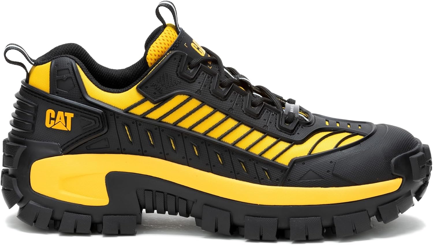 Caterpillar Mens Invader Mechanon Metallic Composite Toe Oxford Boot, Black/Yellow, 9.5, black / yellow, 26.5 cm