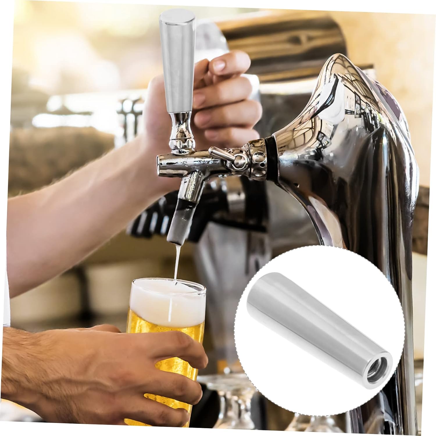 Hemobllo 2pcs Beer Faucet Tap Handle Keg Tower Accessory Easy Installation for Bars Pubs Breweries Home Brews and Restaurants