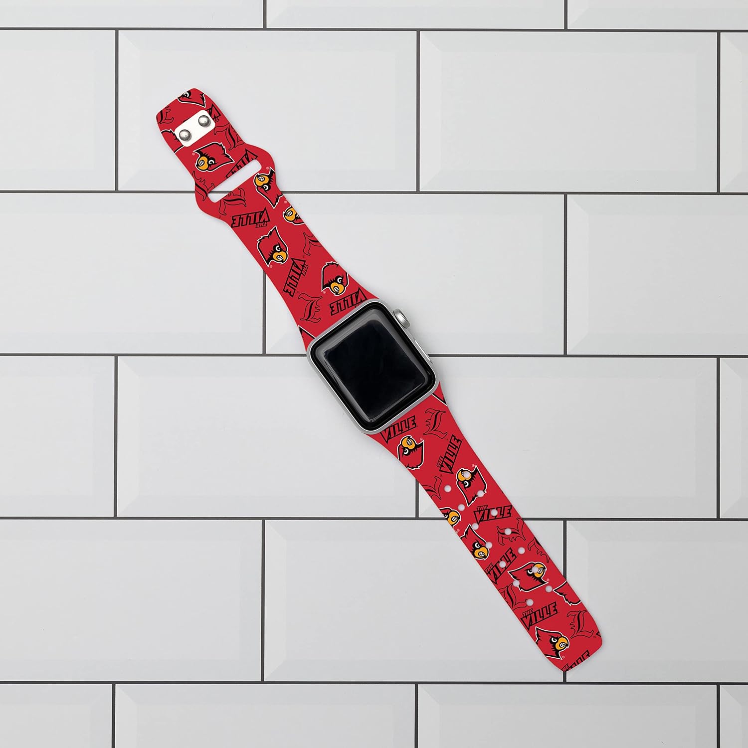 AFFINITY BANDS Louisville Cardinals HD Combo Package Compatible with Apple Watch and AirPods Pro (38/40/41mm (42mm Series 11) Short Random)