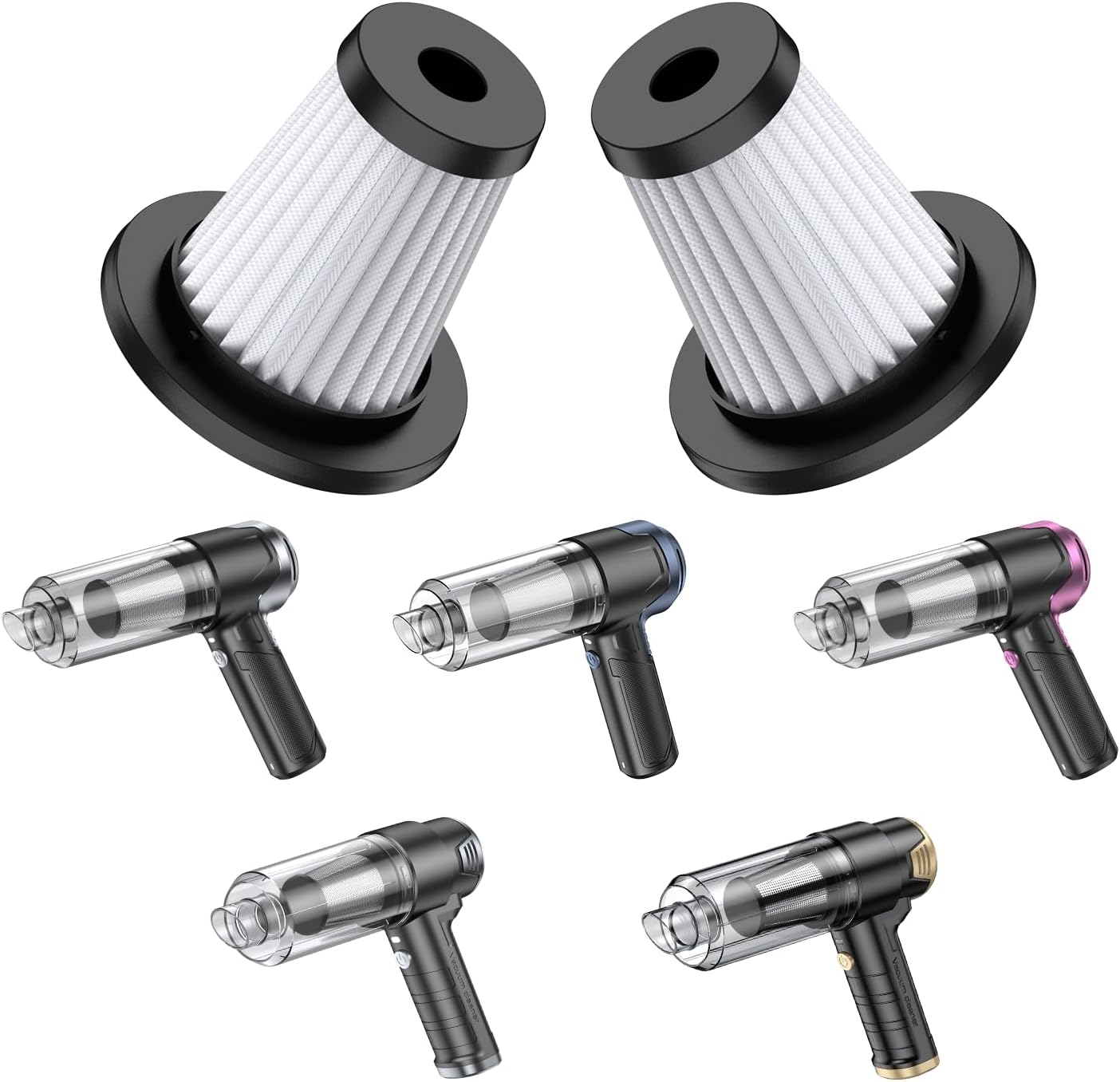 KMM 2 Pack Replacement Filters for KMM & JONYJ LT-161 LT-163 Car Vacuum