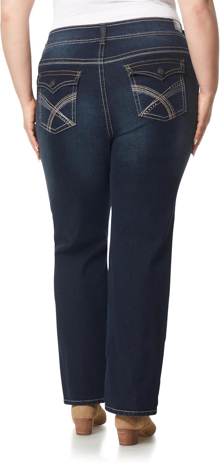 WallFlower Luscious Curvy Bootcut Jeans for Women, Mid-Rise Insta Stretch Denim, Size-Inclusive Juniors Jeans, Sizes 0 to 24