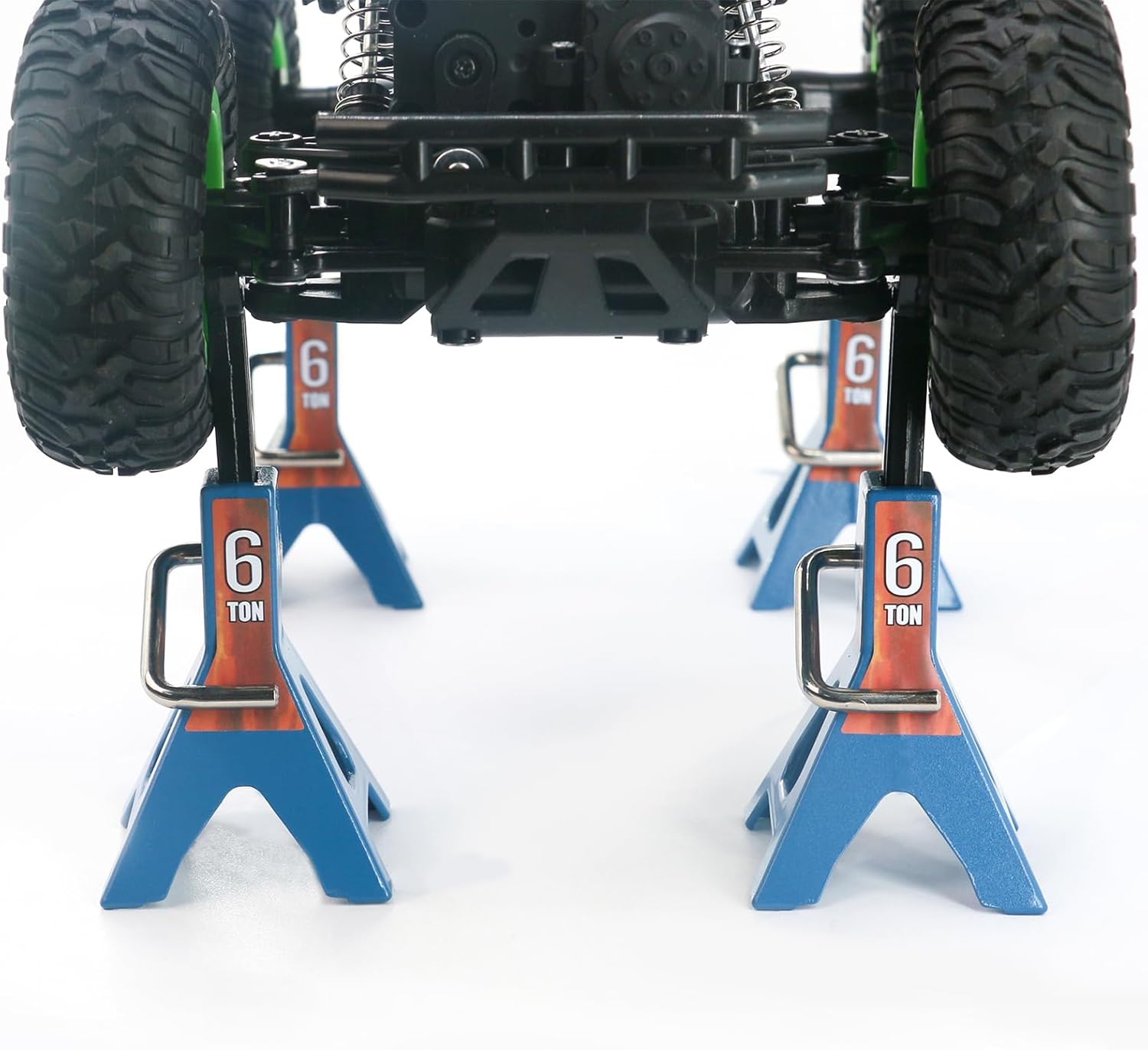 4 Pack 1/10 Remote Control Car Scale Metal Jack Stand Repair for Traxxas TRX4 Axial SCX10 1/10 RC Climbing Car,Note: for 1:10 RC Cars only, not for Real Cars(Blue)