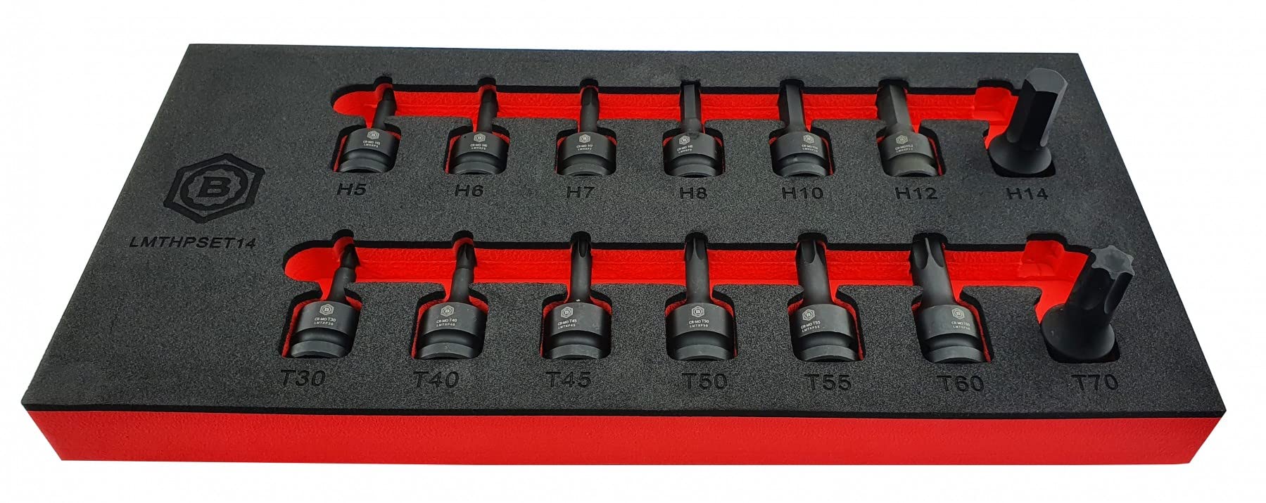 Hallmark 14pc Impact Torx / Star & Hex / Allen Bit Socket Set - 1/2" Drive - LMTHPSET14